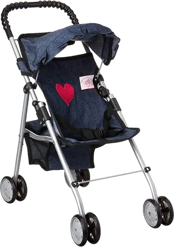 Vista 11 de The New York Doll Collection My First Doll Stroller con Canasta, Cochecito de Muñeca Plegable (Acolchado Rojo)
