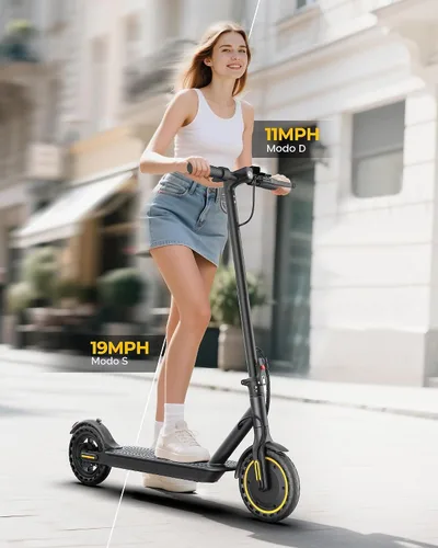 Vista 6 de WERHY Scooter eléctrico, motor potente de 350 W/500 W y neumático de 8.5 Amarillo-gris