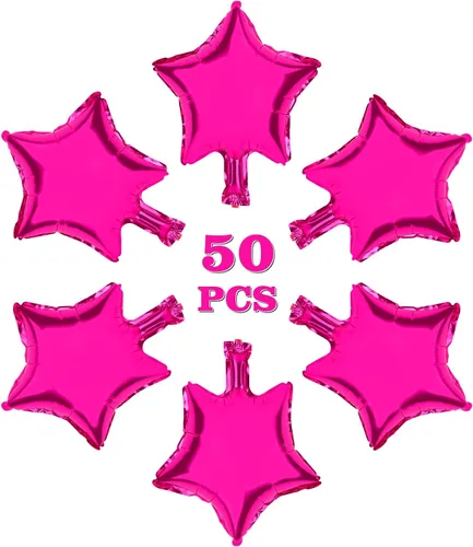 Vista 9 de Globos de estrella, 50 globos de aluminio dorados en forma de estrella de 10 pulgadas para fiesta de cumpleaños, ceremonia de graduación, boda