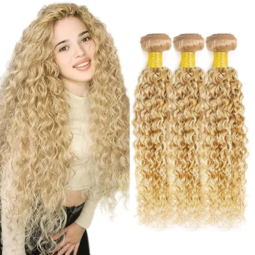 Vista 138 de 300g 1B27 Human Hair Bundles Honey Blonde Bundles Human Hair 10A Brazilian Virgin Remy Hair Extensions 8 10 12 Inch