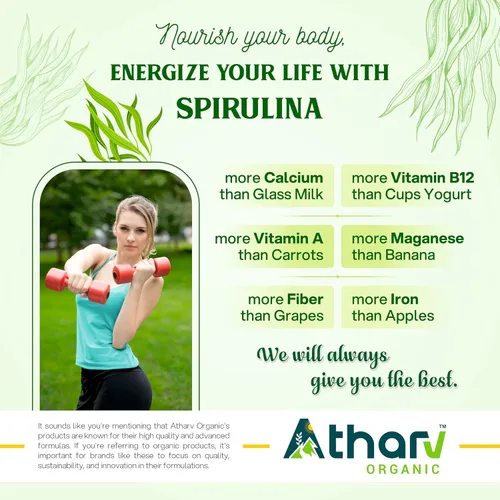 Vista 2 de Suplemento de espirulina de 1000 mg 120 cápsulas veganas Rico en nutrientes naturales Sin OMG y sin gluten Apoyo diario para el bienestar