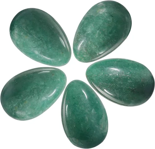 Vista 5 de mookaitedecor Juego de 5 piedras mixstones de bolsillo con forma de huevo, piedras preciosas pulidas, kit de cristal para curar el equilibrio