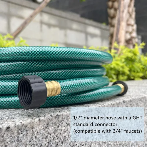 Vista 2 de Manguera de jardín de 1/2 pulgada, manguera de PVC flexible de 10 pies para césped, lavado de autos, manguera de riego