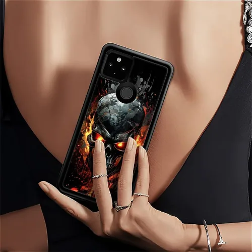 Vista 1871 de Compatible con Google Pixel 4A 5G Mobile Case Creative Acrylic Panel trasero Silicona Protección Grip especialmente diseñado para Google Pixel 4A 5G