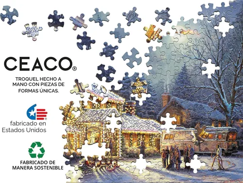 Vista 5 de Ceaco - Thomas Kinkade - Películas de vacaciones - National Lampoons Christmas Vacation - Rompecabezas de 300 piezas