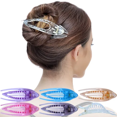 Vista 9 de RC ROCHE - 6 pinzas para el cabello de garra plana para mujer
