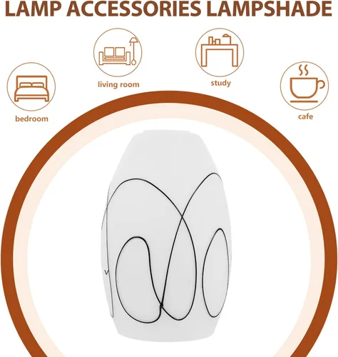 Vista 4 de OSALADI Elegante pantalla de cristal moderna lámpara colgante pantalla reemplazo lámpara cubierta para la luz de techo sala de estar