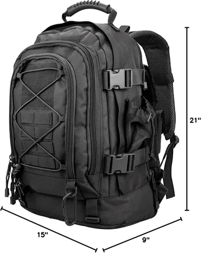 Vista 10 de Miramrax - Mochila táctica militar del ejército - Paquete de asalto para hombres, mochilas Molle, bolsa de evacuación, paquete de 3 días para Negro