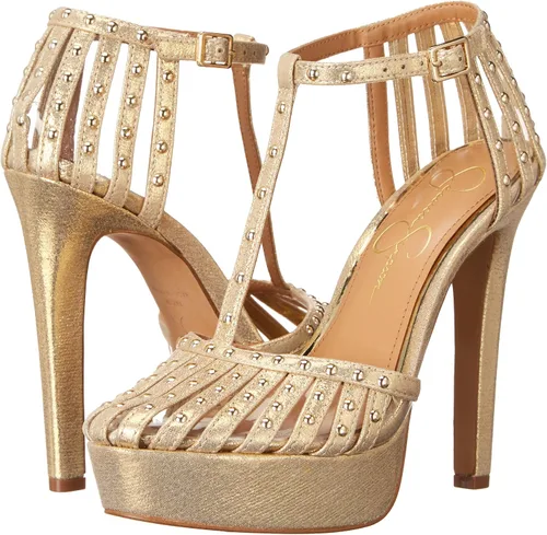 Vista 7 de Jessica Simpson Bakir NegroBlanco Correa De Tobillo Tacón De Aguja Rhinestone Bombas