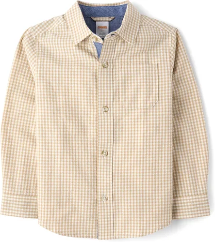 Vista 17 de Gymboree Camisa de manga larga con botones para niños y niños pequeños Rojo