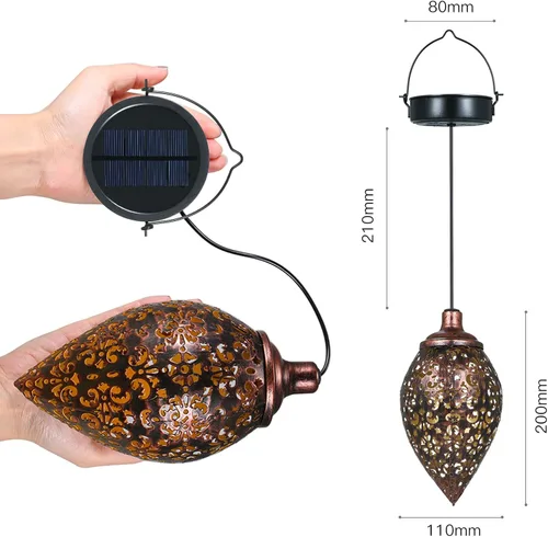 Vista 6 de Luces solares colgantes Tomshine linterna solar LED jardín luces lámpara de metal impermeable para decoración al aire libre