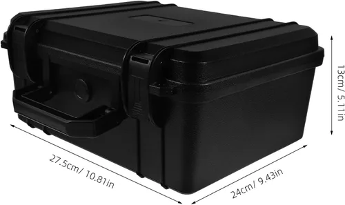 Vista 9 de Caja de herramientas de plástico con cerradura, portátil, multifuncional, para viajes, uso al aire libre, diseño compacto y resistente con cierre