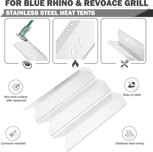 Vista 4 de B0212-040 Piezas de parrilla de placas de calor para Blue Rhino 3 Burner Grill Piezas de repuesto GBC1932L GBC1793W RevoAce Grill Parts Tienda