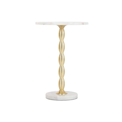 Vista 3 de Mesa auxiliar Home ESPRIT Blanco Dorado 41 x 41 x 57 cm