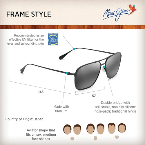Vista 6 de Maui Jim Gafas de sol polarizadas de aviador para hombre y mujer