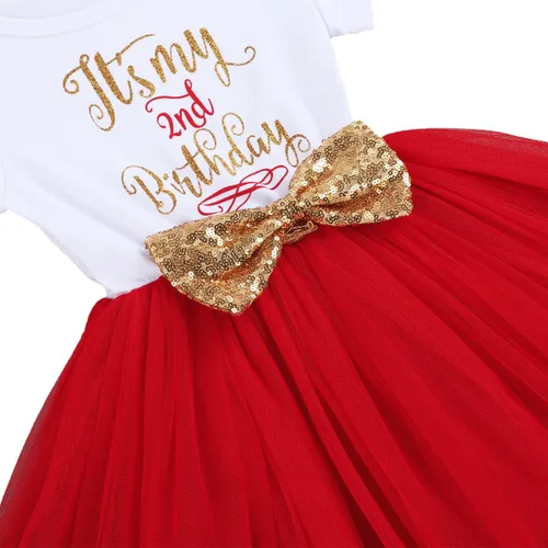 Vista 3 de Its My 1st2nd Birthday Cake Smash - Vestido de fiesta para bebés y niñas vestido de tutú con lazo de lentejuelas brillantes con diadema