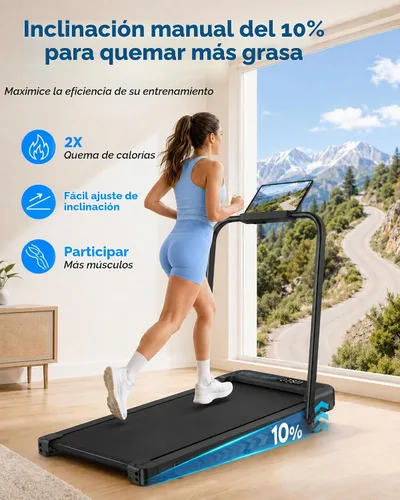 Vista 4 de Cardirun Walking Pad with Incline and Stable Handle Bar, Foldable Treadmill