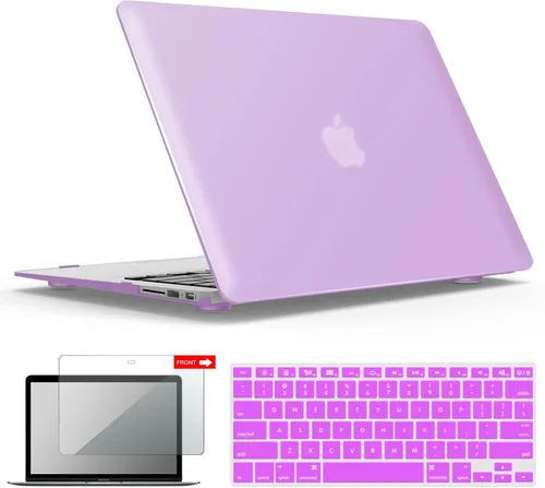 Vista 46 de iBenzer Carcasa rígida de plástico con superficie suave 3 en 1 y cubierta para teclado y protector de visualización para MacBook Air, Negro