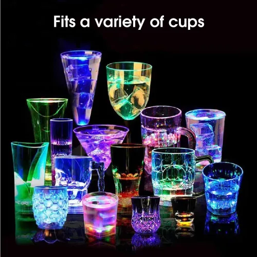 Vista 3 de Posavasos con luz LED, 12 posavasos iluminados, luz LED para botellas, 6 colores para barras y fiestas (boda) en varios colores y tamaños
