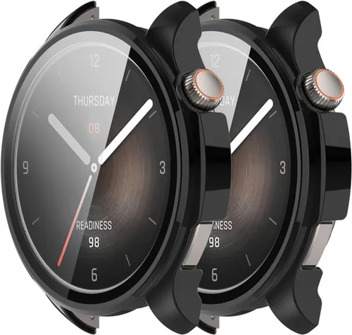 Vista 10 de Funda compatible con Amazfit Balance Frame PC funda protectora + película de vidrio templado para Amazfit Balance Smartwatch protectores de pantalla