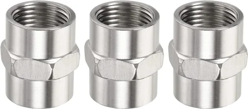 Vista 6 de M METERXITY Acoplamiento de montaje de tubería - Boquilla hexagonal hembra de acero inoxidable, conexión apretada, se aplica al compresor de aire