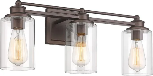 Vista 12 de HWH - Lámpara de tocador cromada con 5 luces sobre espejo, lámpara de pared moderna para baño, 37 pulgadas, acabado cromado, 5HLT63B-5W CH