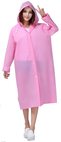 Vista 6 de Piloto de lluvia ligero con capucha impermeable Sister Amy para mujer, largo para el aire libre Azul