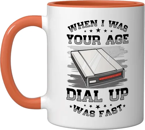 Vista 7 de 90s Nostalgia Retro 90s Dial Up Internet Vintage Ceramic Mug, Black/White