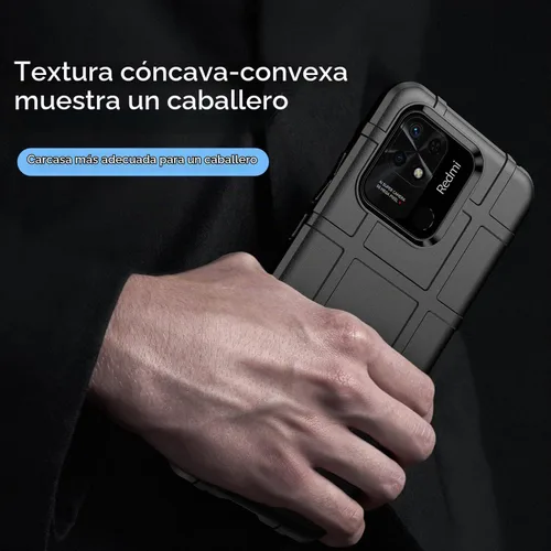 Vista 5 de CCSmall Funda para Xiaomi Redmi 10A Resistente Protección A Prueba De Negro