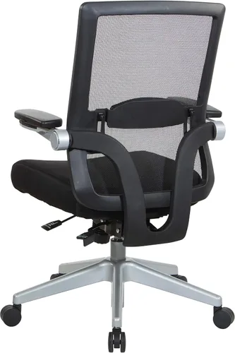 Vista 7 de Space Seating Serie 867 Silla de gerente ajustable con respaldo de malla transpirable, soporte lumbar y brazos abatibles acolchados, asiento de tela