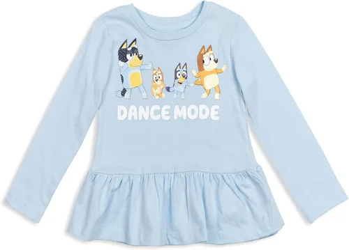 Vista 3 de Bluey Winton Snickers Honey Muffin Bandit Dad Chilli Mom Missy Chloe Coco Bingo Girls Paquete de 2 camisetas para niños pequeños a niños pequeños