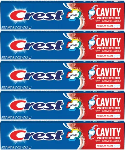 Vista 7 de Crest Pasta de dientes 8.2 onzas Cavity Protect 5-Pack