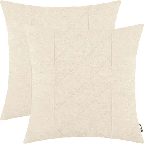 Vista 36 de BRAWARM Fundas de almohada 40x40 cm - Paquete de 2 fundas de almohada de chenilla negra, fundas de almohada de chenilla suave teñida sólida