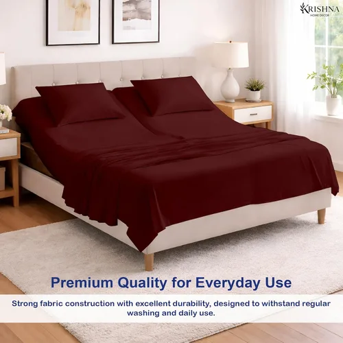 Vista 5 de KRISHNA Juego de sábanas prémium de 4 piezas de 34 pulgadas para cama ajustable con números de sueño, 100% algodón egipcio, sábana bajera ajustable