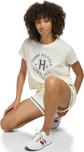 Vista 5 de Tommy Hilfiger Camiseta de manga corta estampada en el pecho para mujer