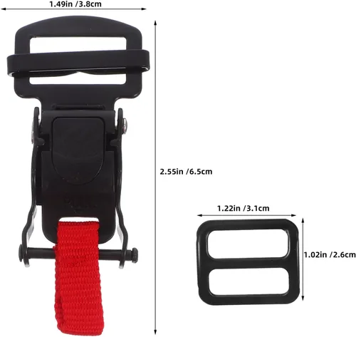 Vista 6 de 1 Set Motorcycle Helmet Secure Buckle - Quick Side Release Strap Clip - Fast Chin Strap Buckle Adjustment - Plastic Snap for Hat Safety