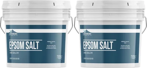 Vista 9 de Earthborn Elements Sal de Epsom de vainilla y durazno de cachemira, 8 libras, cubo de un galón, pura y sin diluir, sal de remojo con fragancia