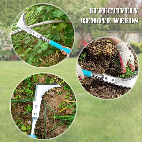 Vista 5 de Kosoyo - Herramienta de deshierbe de grietas de acero inoxidable, herramienta de jardinería manual de onda de diente de sierra, 11.42 pulgadas