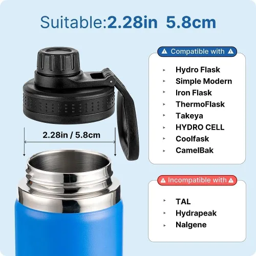 Vista 4 de Replacement Spout Lid for Hydro Flask Wide Mouth Bottles (12/16/18/22/32/40/64oz) – 2.28" Leak-Proof Sports Cap Accessory, Secure Fit