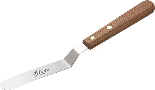 Vista 2 de Ateco 1385 - Espátula para glaseado y esparcidor, herramienta de decoración, mango de madera, paquete de 2