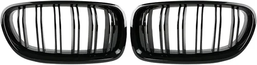 Vista 8 de sportuli Rejilla de riñón de repuesto frontal compatible con BMW Serie 5 F10 F11 F18 M5 (negro brillante)