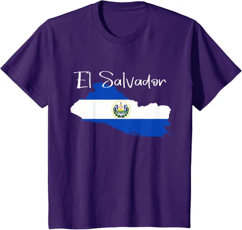Vista 26 de Camiseta con la bandera de El Salvador, mapa de El Salvador, camiseta de Salvador para mujer