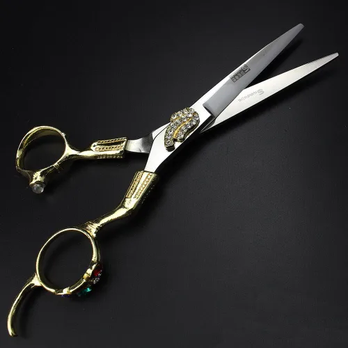 Vista 3 de SHARONDS Tijeras de peluquería profesional de 6 pulgadas, suministros de peluquería, troqueles de corte, juego de tijeras de pelo de diamante