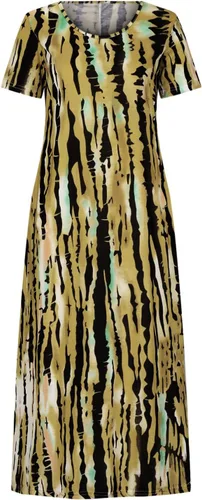 Vista 4 de Vestido casual de verano para mujer, vestido de manga corta con estampado de teñido anudado