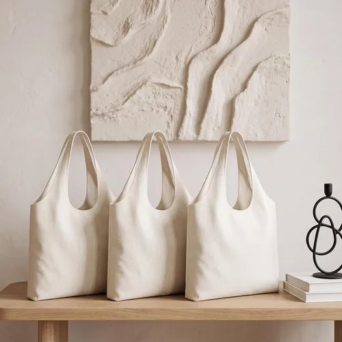 Vista 2 de Paterr Bolso tote de rayas de verano para mujer Beige