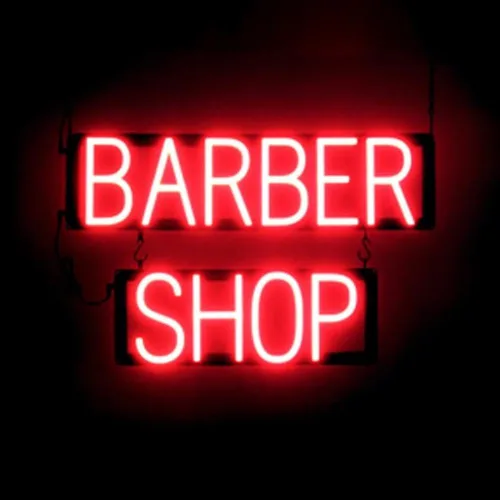 Vista 27 de SpellBrite Letrero LED Neon BARBER SHOP para negocios - Blanco, 24" x 15