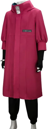 Vista 2 de Todollcos Vash The Stampede - Chaqueta de cosplay para adultos, disfraz de Trigun para hombre, abrigo con capucha y lentes de sol y aretes, trajes