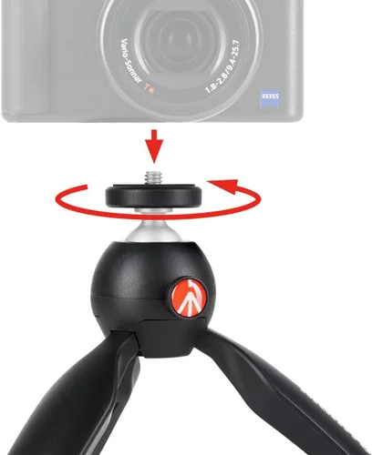 Vista 3 de Manfrotto PIXI - Mini trípode de aluminio para mesa, color negro