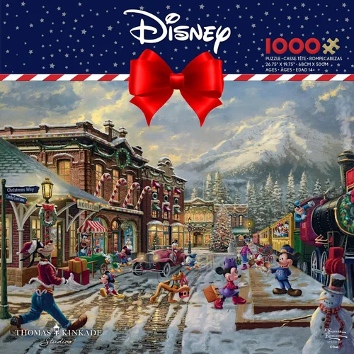Vista 2 de Ceaco - Thomas Kinkade - Disney - Holiday - Candy Cane Express - Rompecabezas de 1000 piezas