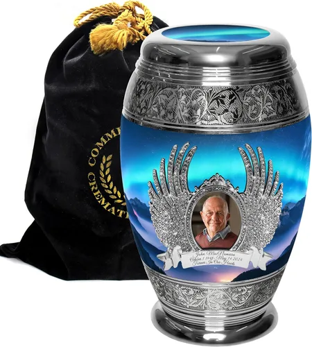 Vista 20 de Commemorative Cremation Urns Urnas de cremación personalizadas decorativas hechas a mano para mujeres (aurora boreal extragrandes)